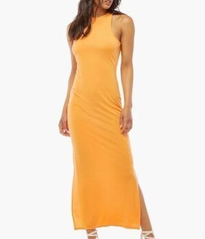 Just Fab Nwt tangerine halter maxi dress xxl